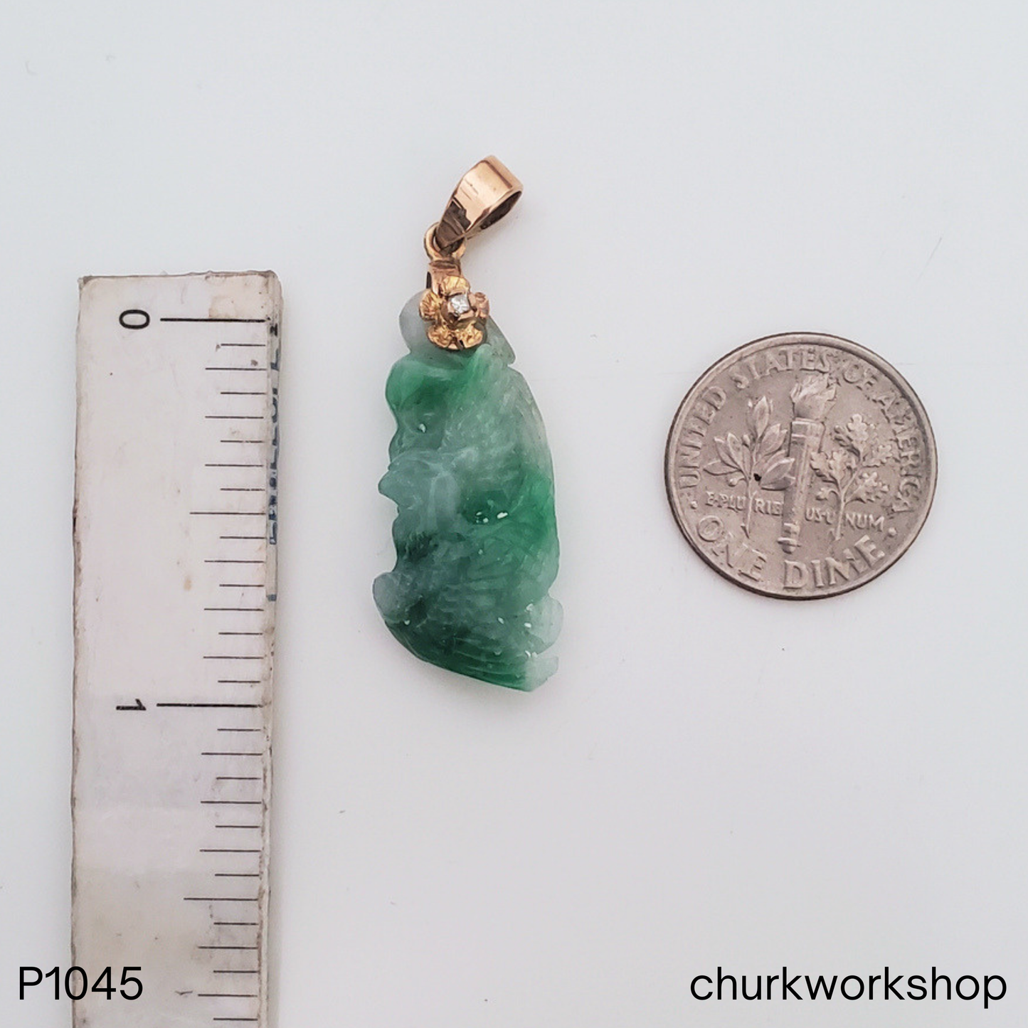 Green Phoenix jade pendant