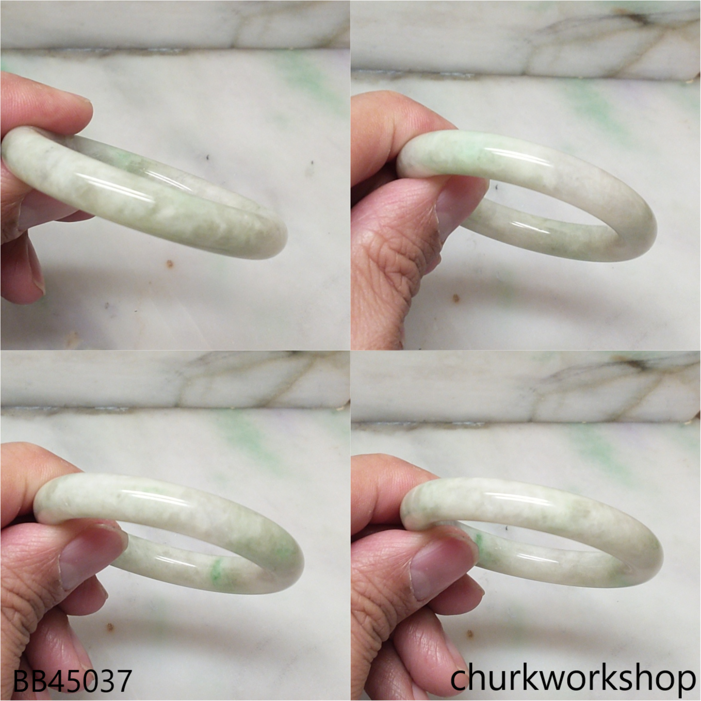 Light green baby jade bangle