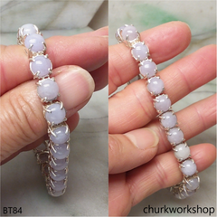 Lavender jade silver bracelet