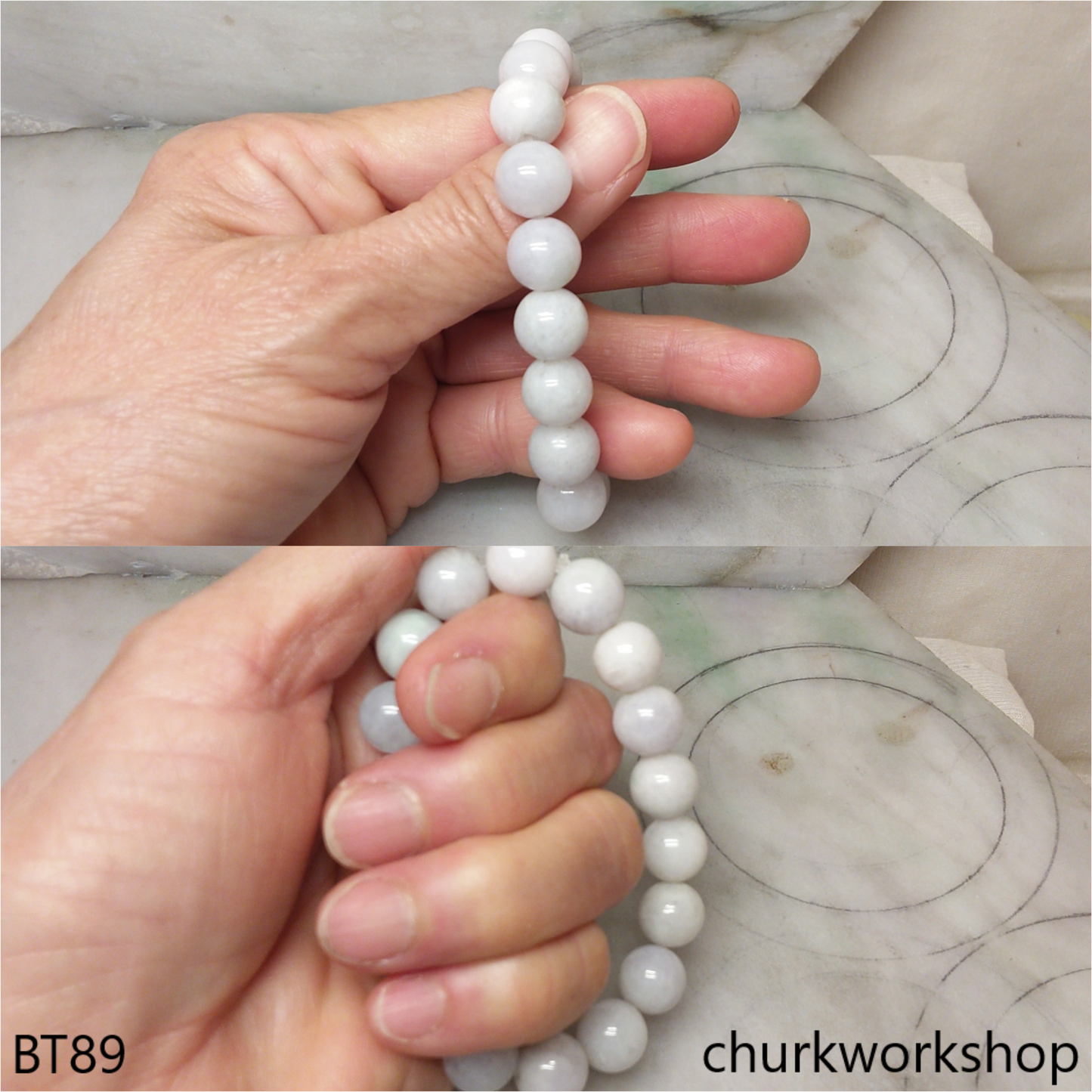 Pale lavender beads bracelet