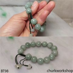 Bluish green beads bracelet