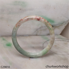 Reserved Large multi color jade bangle, red & green jade bangle(Fu Lu Shou) represent lucky