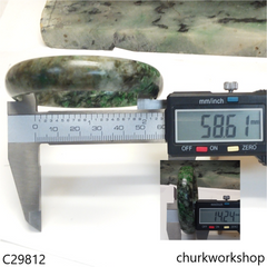 Grayish green mix light & dark green jade bangle