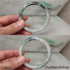Light green mix dark green jade bangle