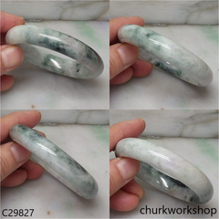 Light green mix dark green jade bangle