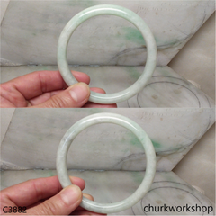 Extra large light green jade bangle