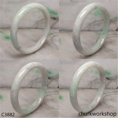 Extra large light green jade bangle