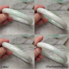 Extra large light green jade bangle