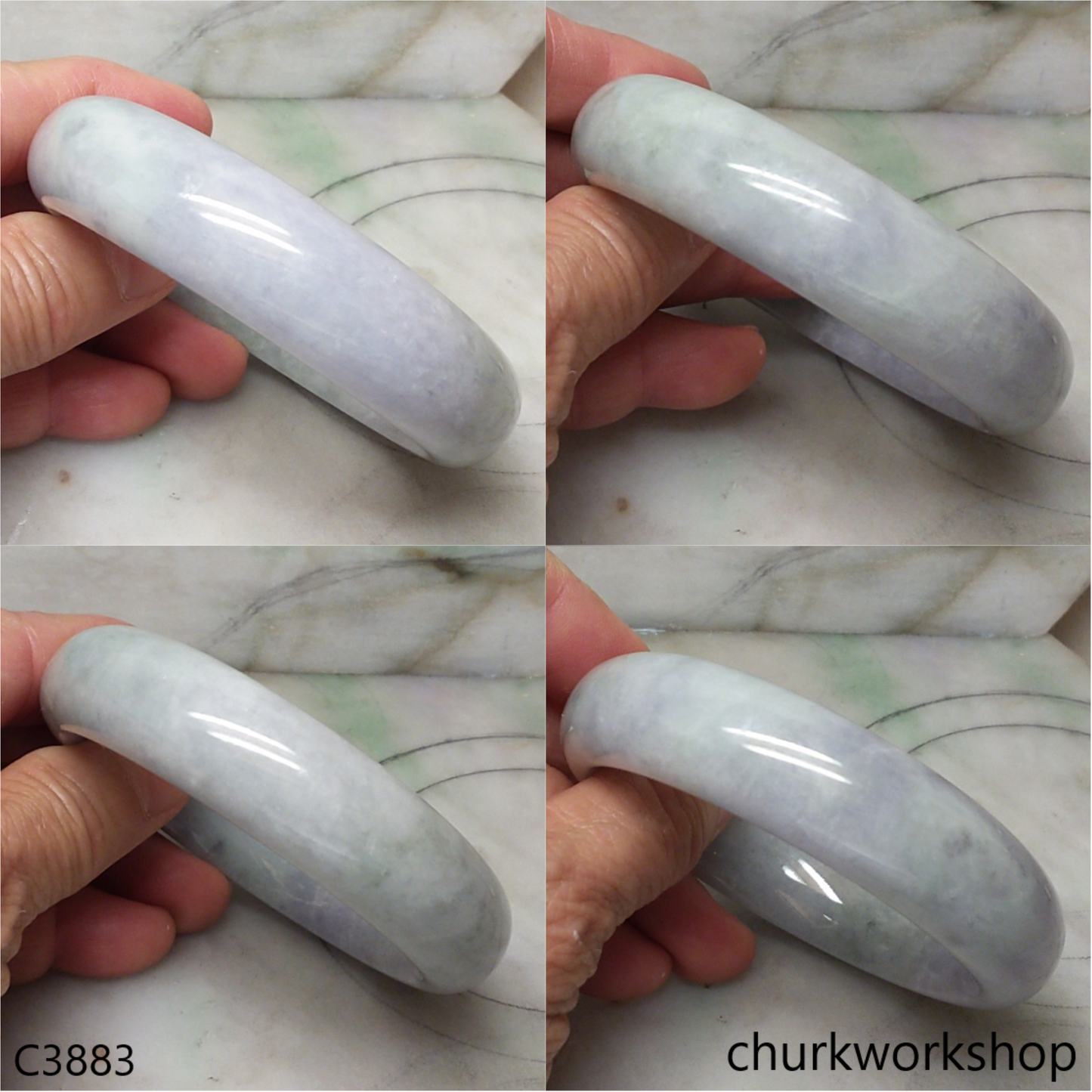 Lavender mix green jade bangle