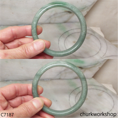 Large bluish green jade bangle