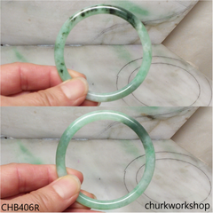 Slim green jade bangle