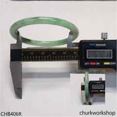 Slim green jade bangle