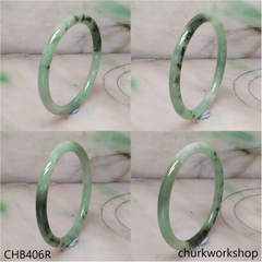 Slim green jade bangle
