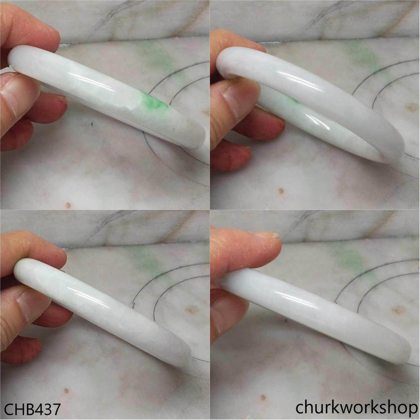 White base jade bangle