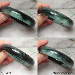 Mix light & dark green jade bangle