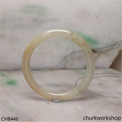 Pale green mix yellowish jade bangle