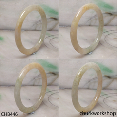 Pale green mix yellowish jade bangle