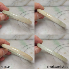 Pale green mix yellowish jade bangle