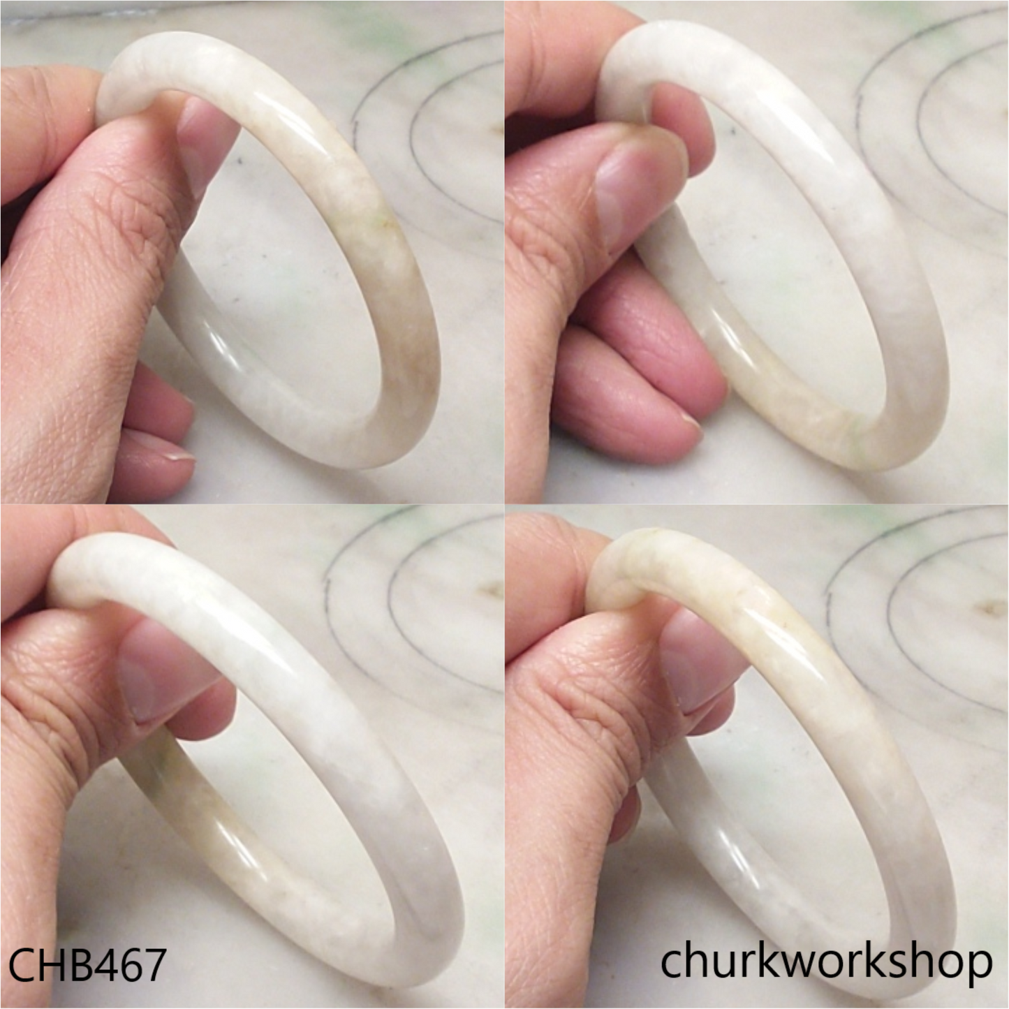 Pale yellowish jade bangle