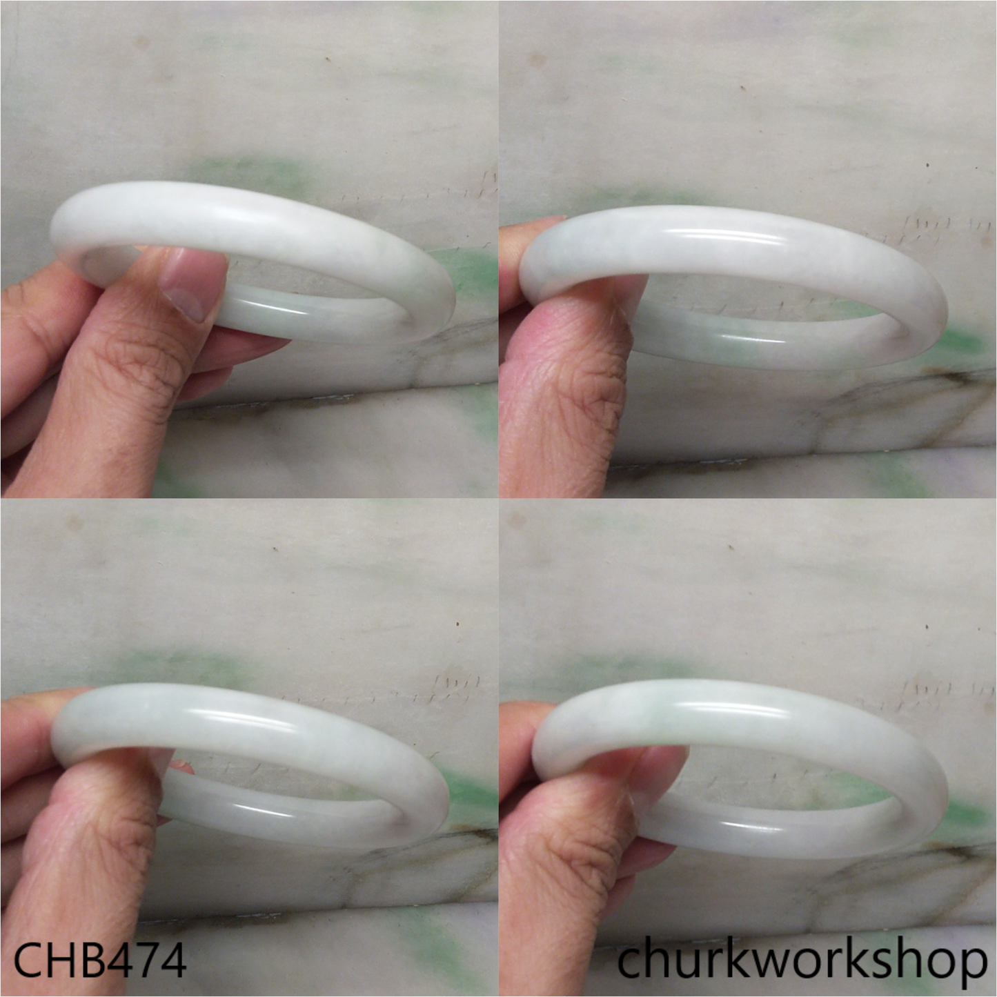 Pale lavender with pale green bangle