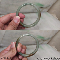 Bluish green jade bangle