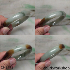 Bluish green jade bangle