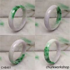 Green mix lavender jade bangle
