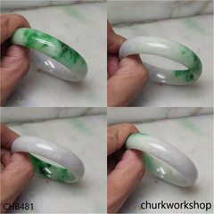 Green mix lavender jade bangle