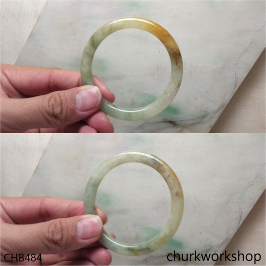 Green with splotches light brown bangle