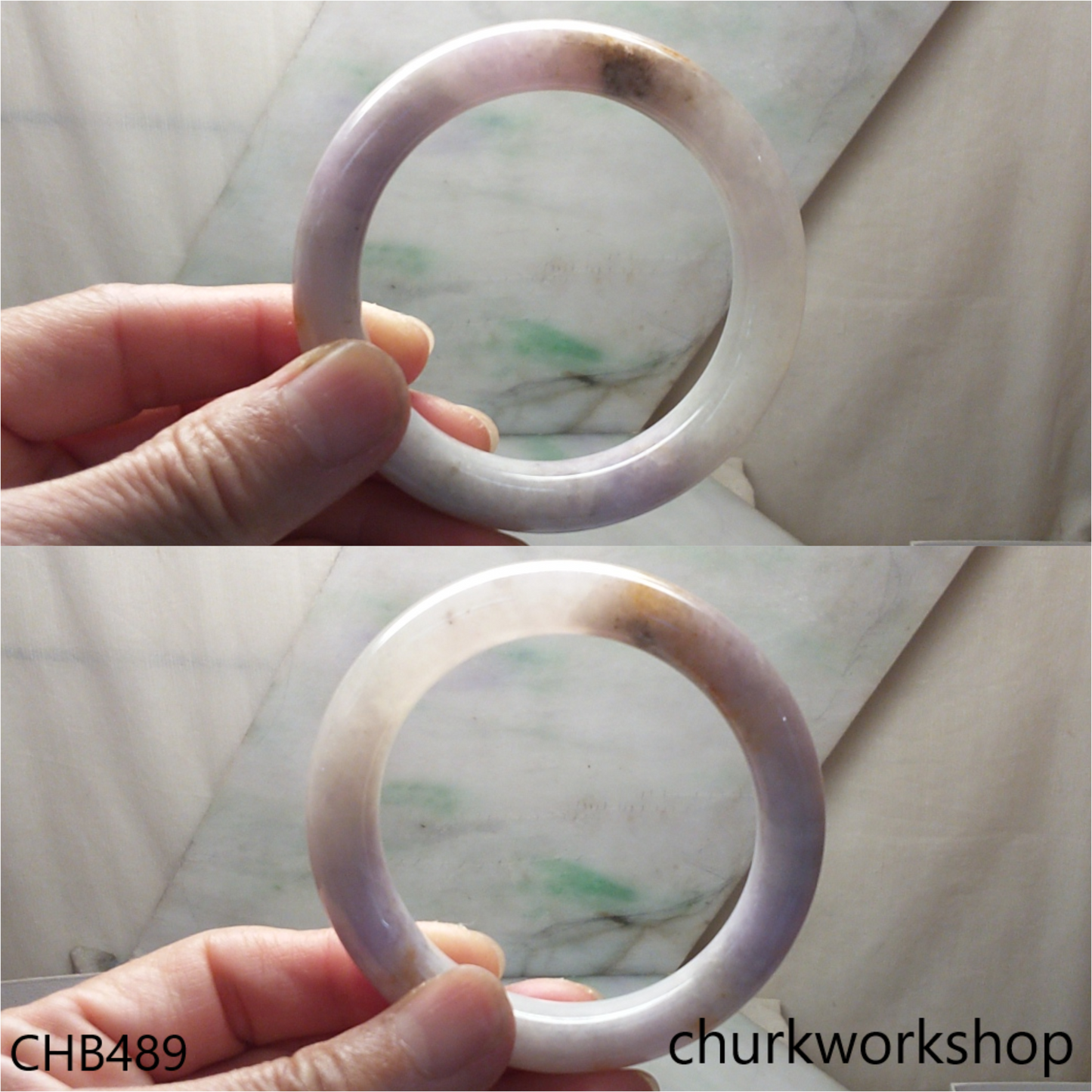 Lavender jade bangle