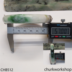 White & green hinges jade bangle