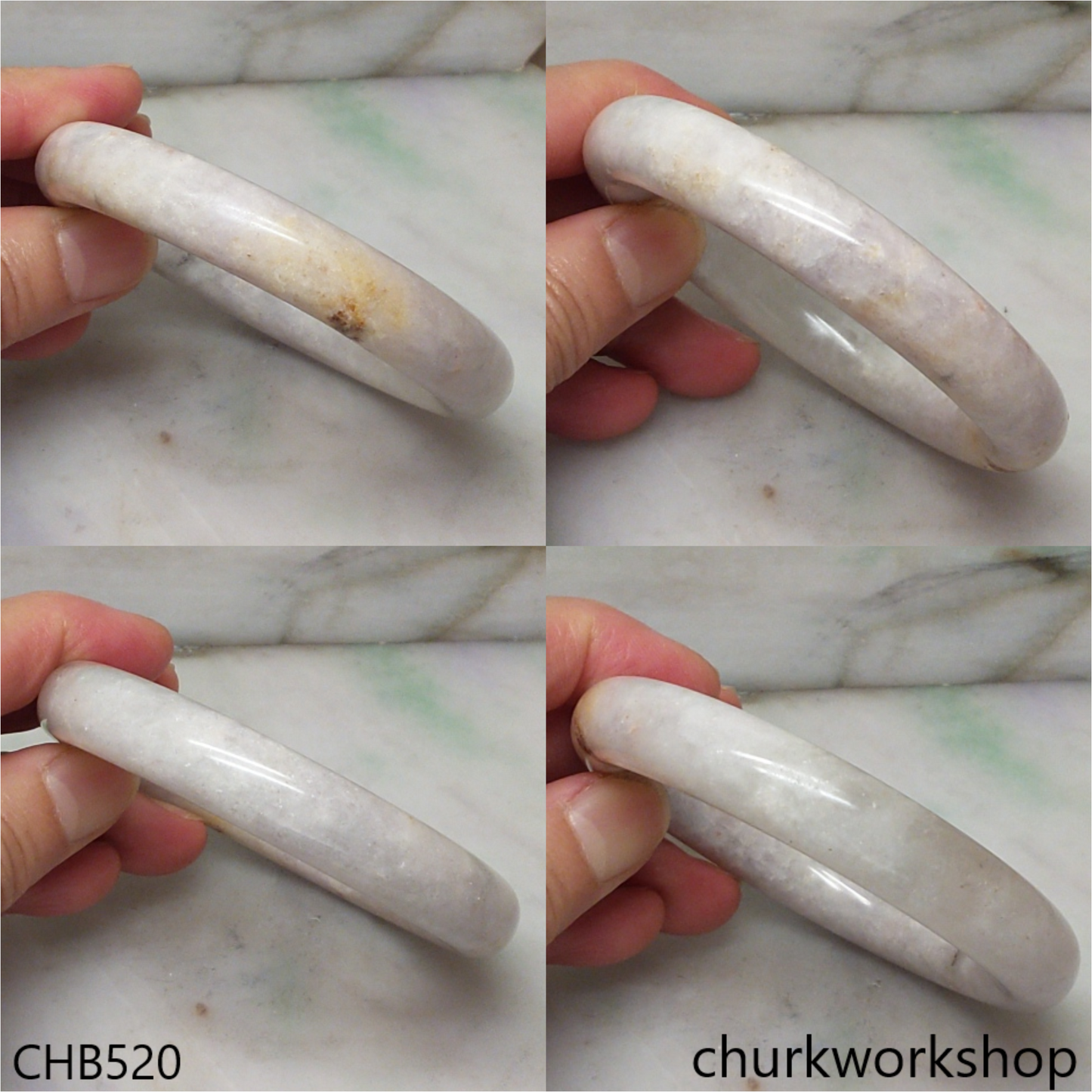 Pale lavender jade bangle