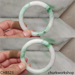 White base with splotches green & bluish green jade