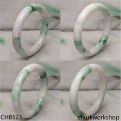 White base with splotches green & bluish green jade