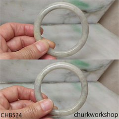 Grayish green jade bangle