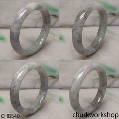 Grayish lavender mx green jade bangle