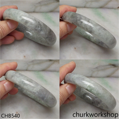 Grayish lavender mx green jade bangle