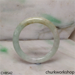 Light green mix brownish jade bangle