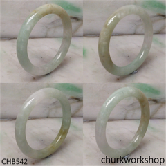 Light green mix brownish jade bangle