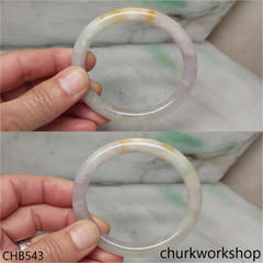 Light lavender oval jade bangle
