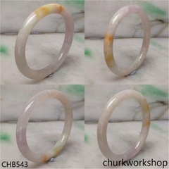 Light lavender oval jade bangle