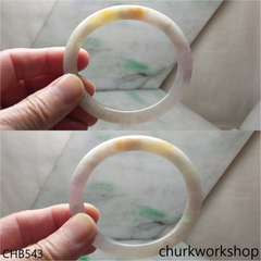 Light lavender oval jade bangle