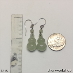 Pale green jade gourd earrings