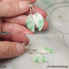 Jade leaf earrings