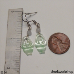 Jade flower basket earrings