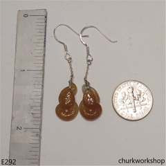 Red jade snake earrings