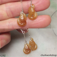 Red jade snake earrings