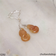 Red jade snake earrings