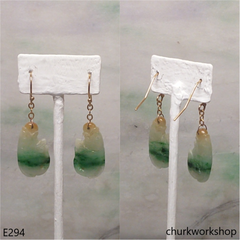 Multicolor jade fish earrings