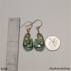 Multicolor jade fish earrings